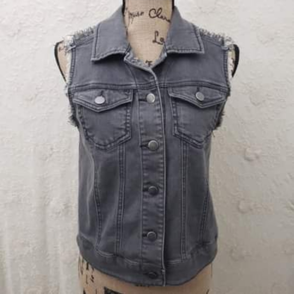 BP button down faded black studded vest - Picture 1 of 16